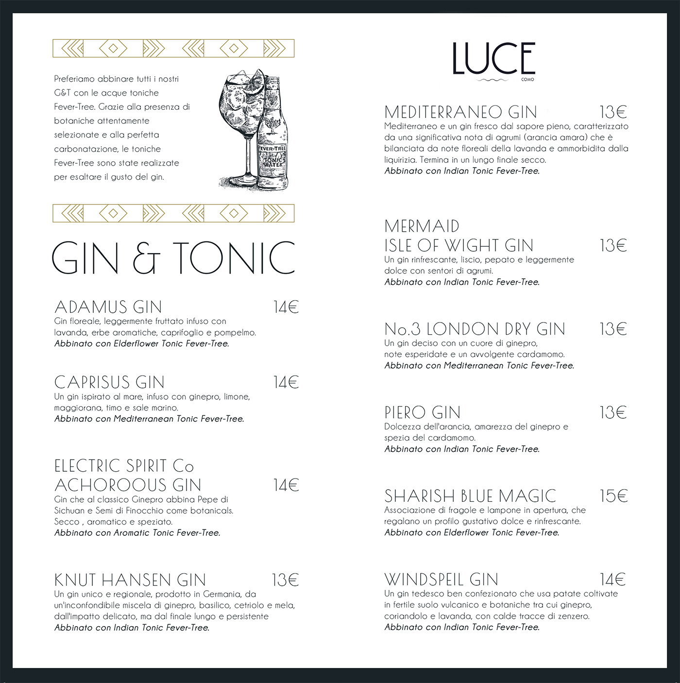 luce como drink list 2023